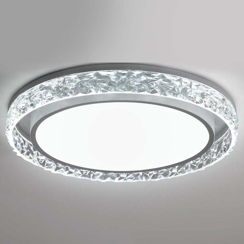 Crystal Halo LED Ceiling Light | Remote Dimmable Flush Mount | Adjustable Bedroom