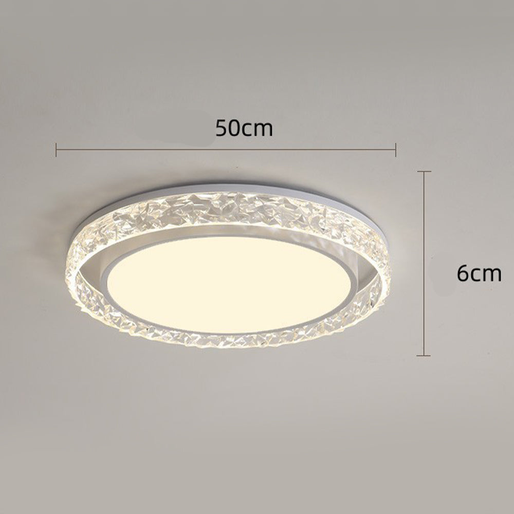Crystal Halo LED Ceiling Light | Remote Dimmable Flush Mount | Adjustable Bedroom
