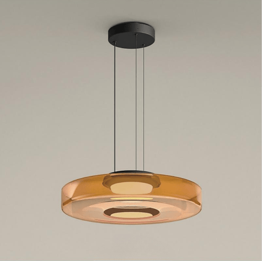 Bauhaus Glass Pendant Light | Modern Layered LED Hanging Lamp | Adjustable Dining Room