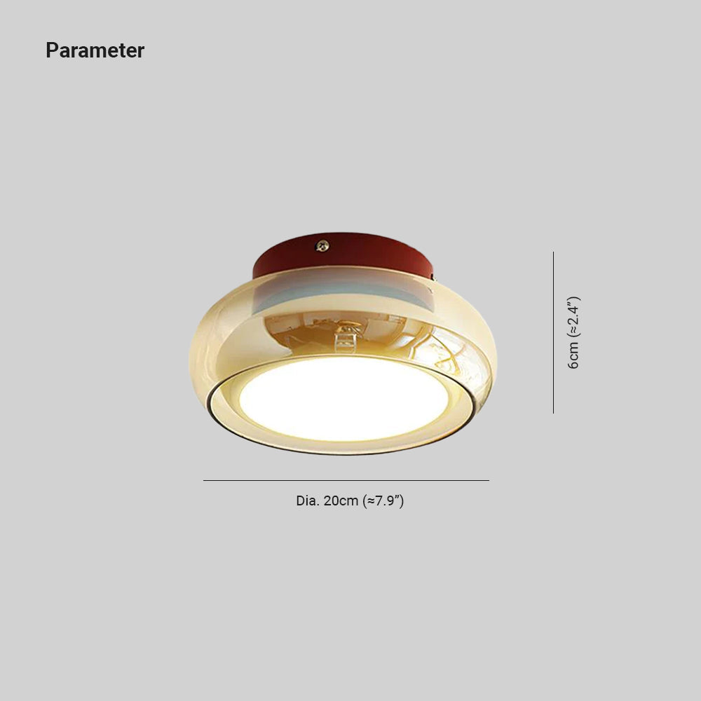 June Retro Glass Flush Mount Ceiling Light | LED Indoor Lamp | Clear Acrylic Nordic Art Deco