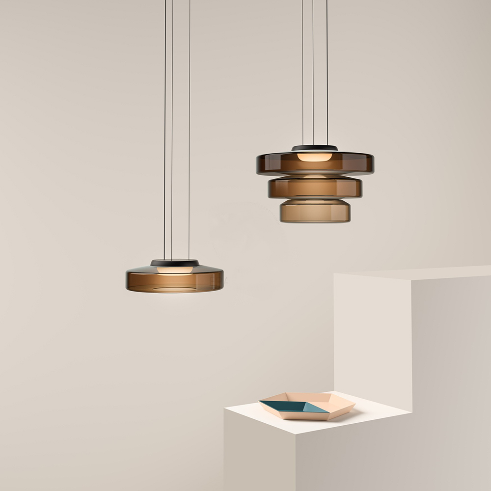 Glass Pendant Lamp | Bauhaus Style Hanging Light | Dining Room