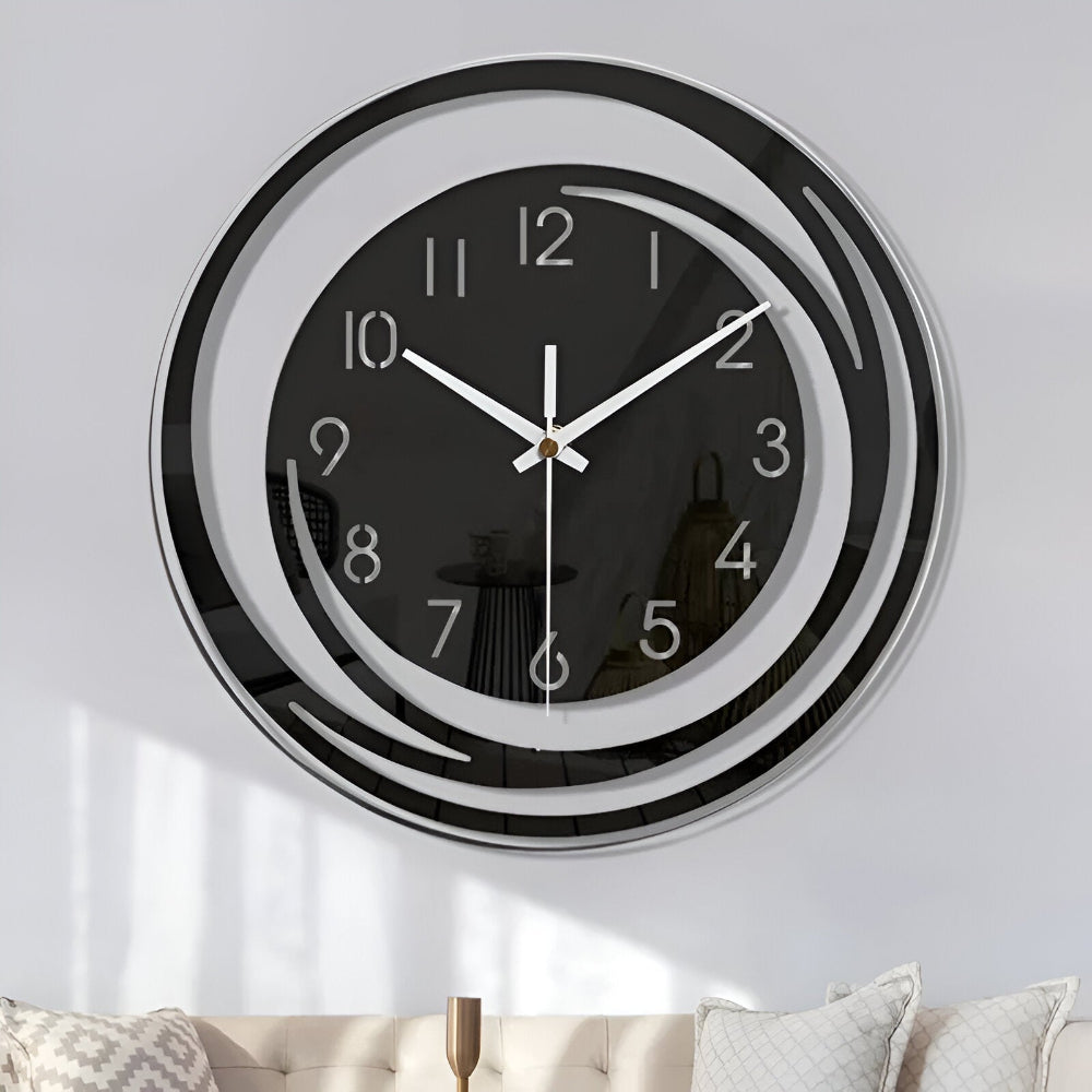 Sorana Wall Clock | Modern Black Acrylic Scandinavian Design | Silent Nordic Kitchen