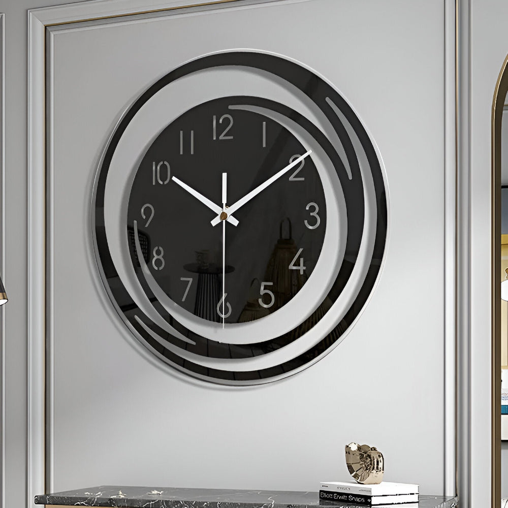 Sorana Wall Clock | Modern Black Acrylic Scandinavian Design | Silent Nordic Kitchen