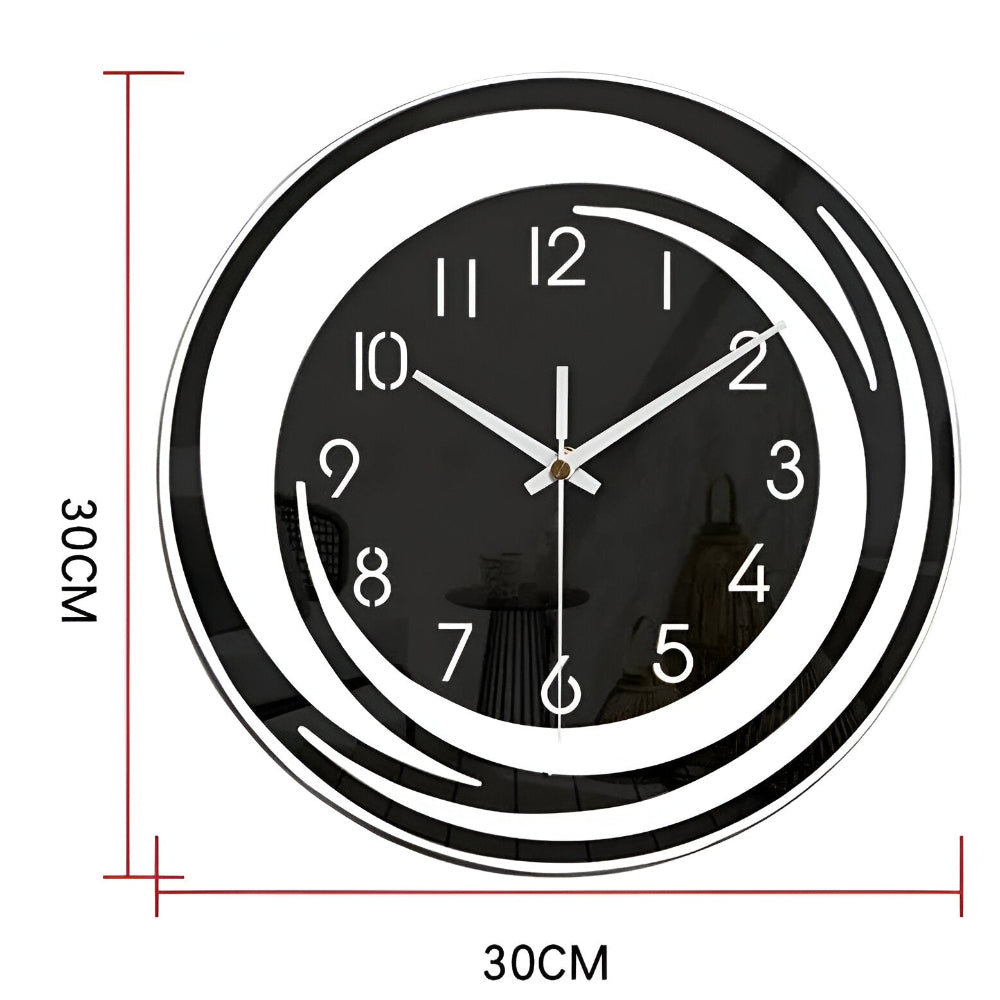 Sorana Wall Clock | Modern Black Acrylic Scandinavian Design | Silent Nordic Kitchen
