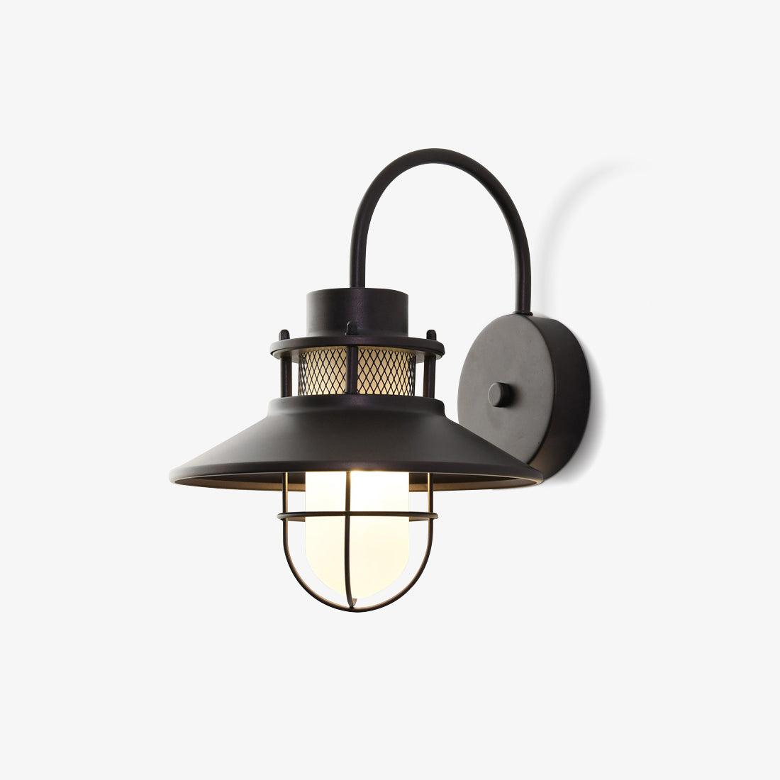 Felix Outdoor Wall Lamp | Industrial Waterproof Light Fixture | Glass LED Solar Garden