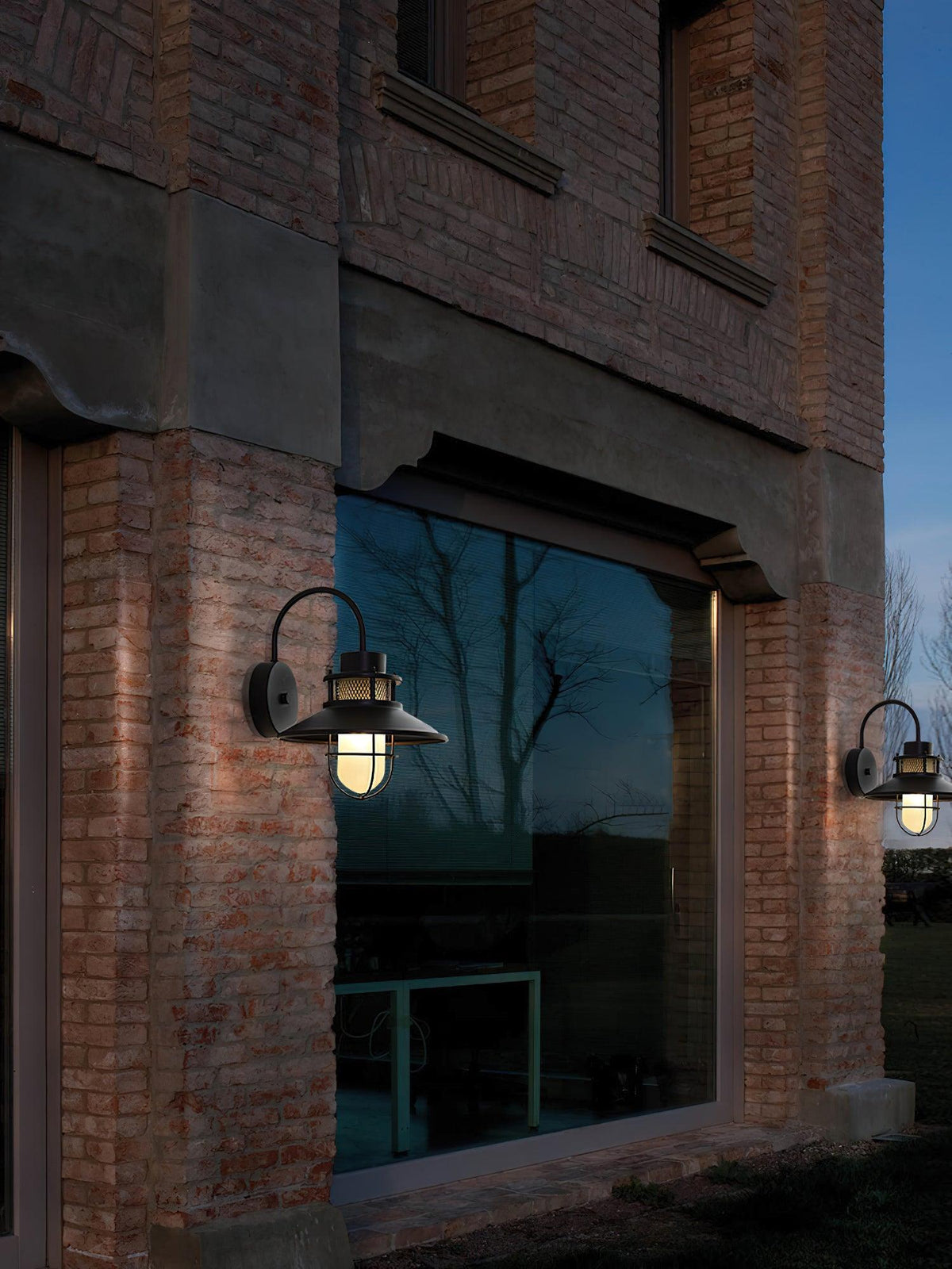 Felix Outdoor Wall Lamp | Industrial Waterproof Light Fixture | Glass LED Solar Garden