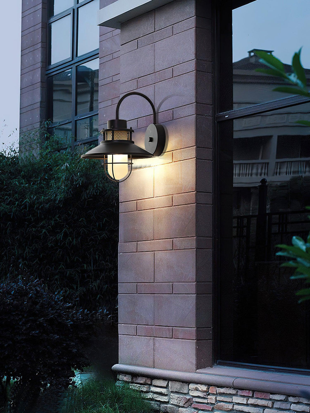 Felix Outdoor Wall Lamp | Industrial Waterproof Light Fixture | Glass LED Solar Garden