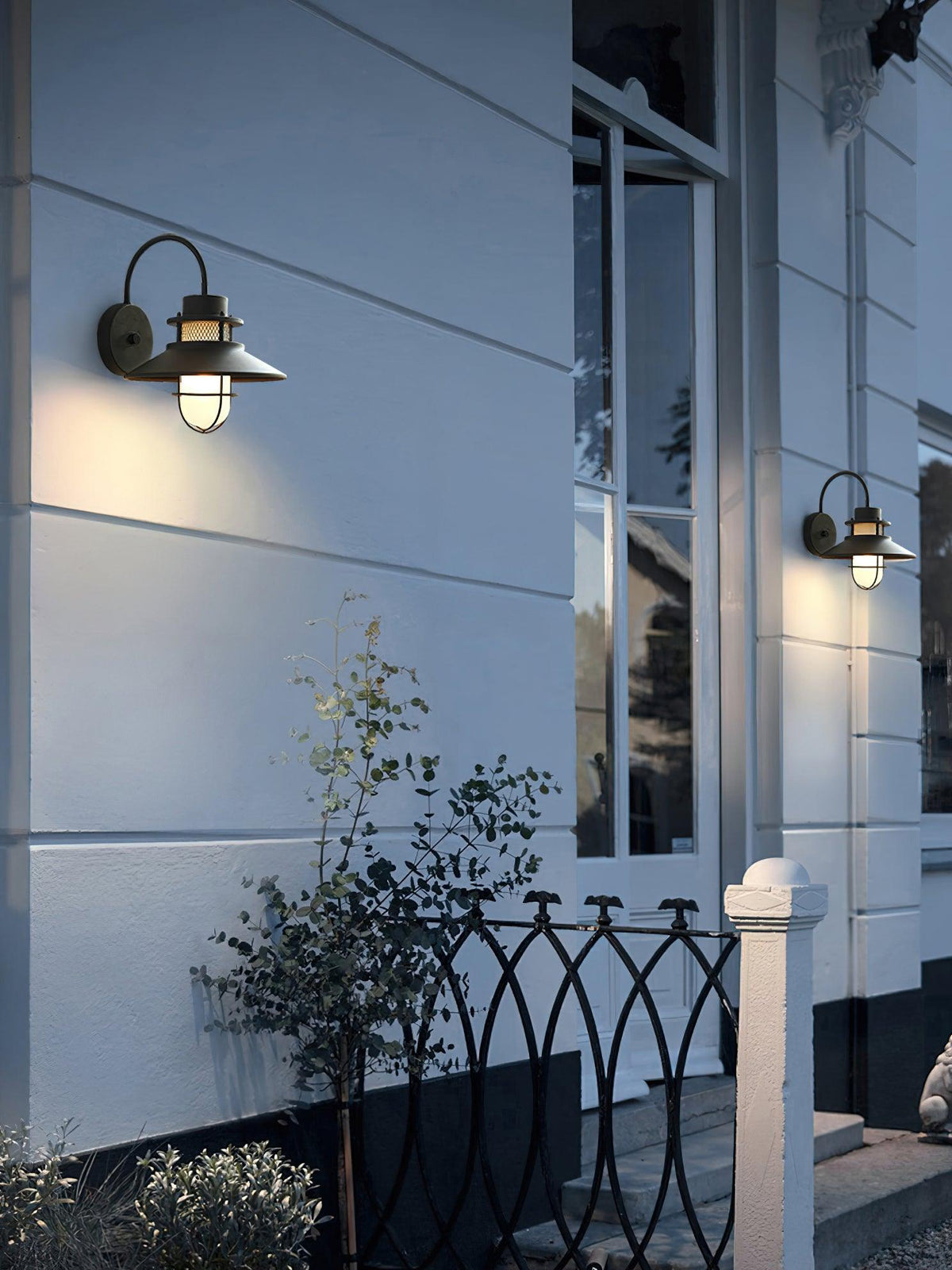 Felix Outdoor Wall Lamp | Industrial Waterproof Light Fixture | Glass LED Solar Garden