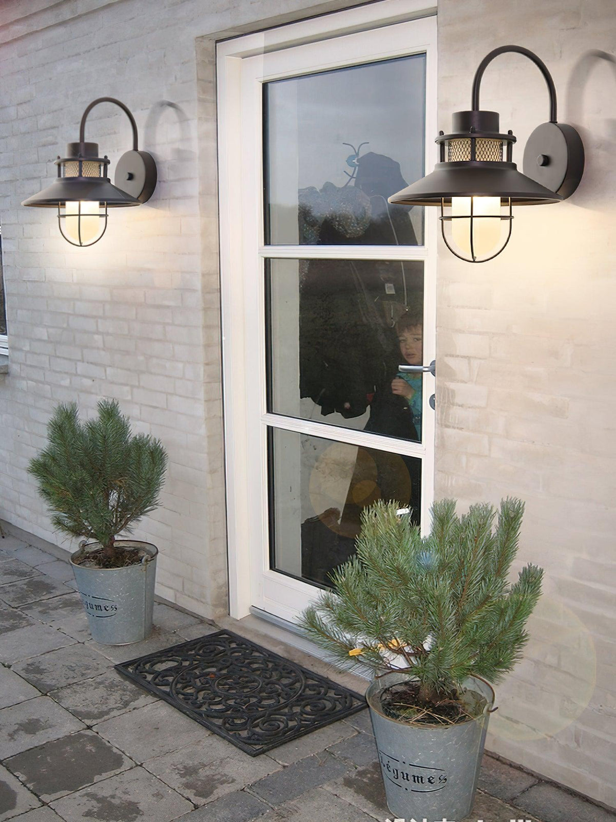 Felix Outdoor Wall Lamp | Industrial Waterproof Light Fixture | Glass LED Solar Garden