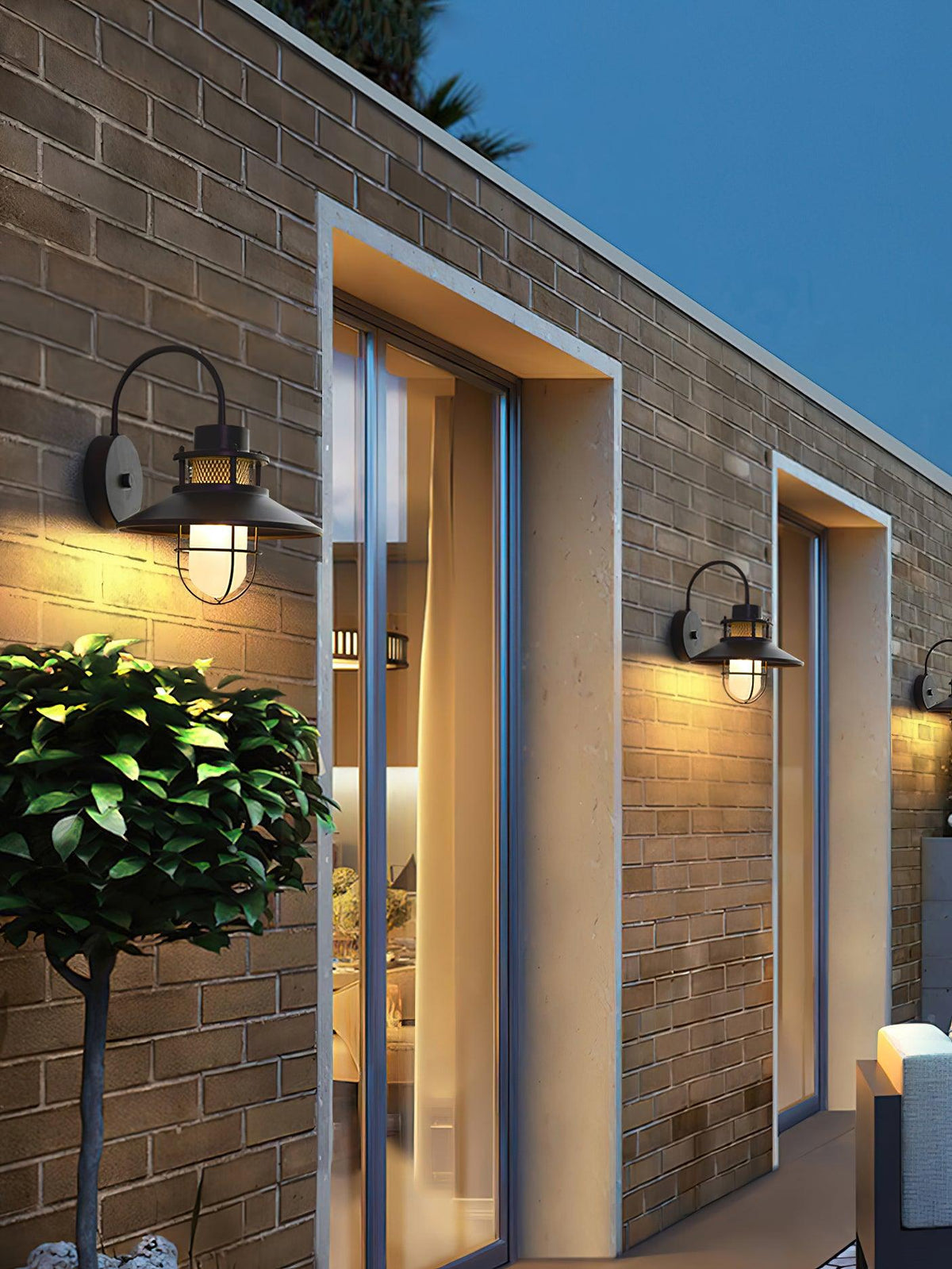 Felix Outdoor Wall Lamp | Industrial Waterproof Light Fixture | Glass LED Solar Garden
