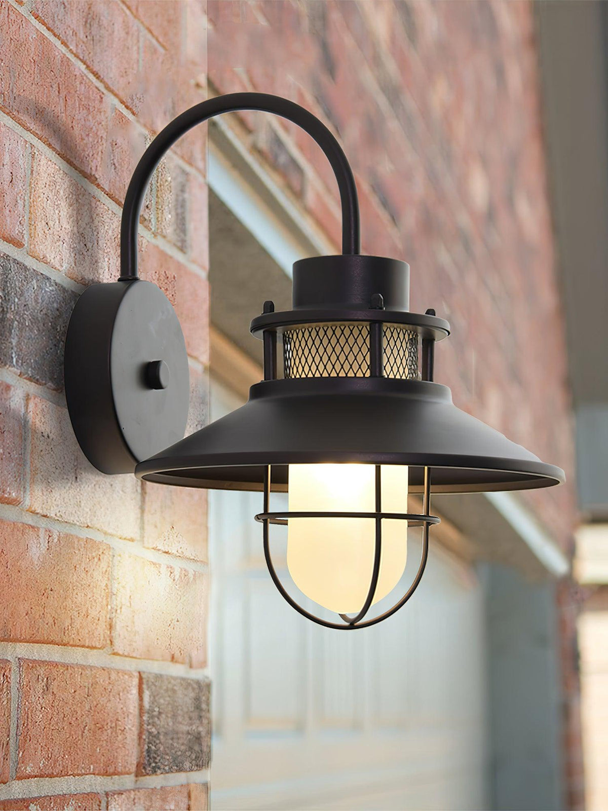 Felix Outdoor Wall Lamp | Industrial Waterproof Light Fixture | Glass LED Solar Garden