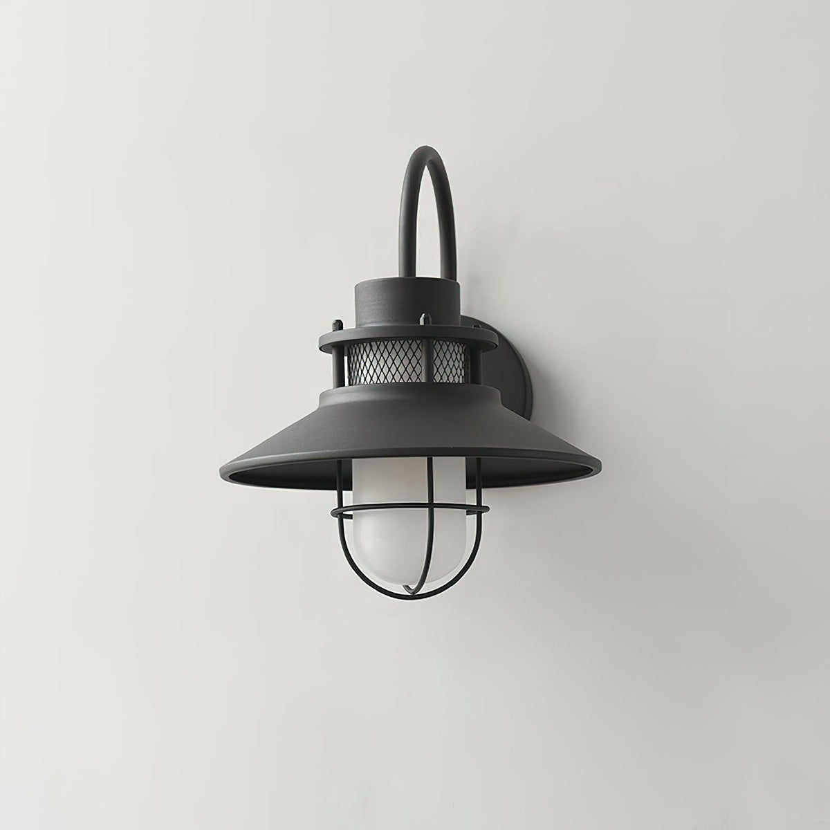 Felix Outdoor Wall Lamp | Industrial Waterproof Light Fixture | Glass LED Solar Garden
