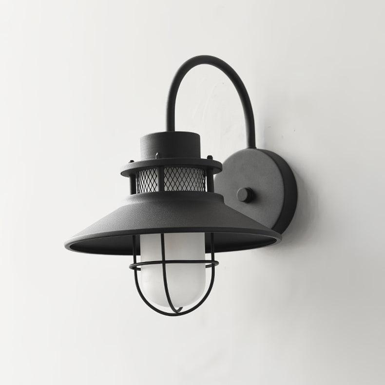 Felix Outdoor Wall Lamp | Industrial Waterproof Light Fixture | Glass LED Solar Garden