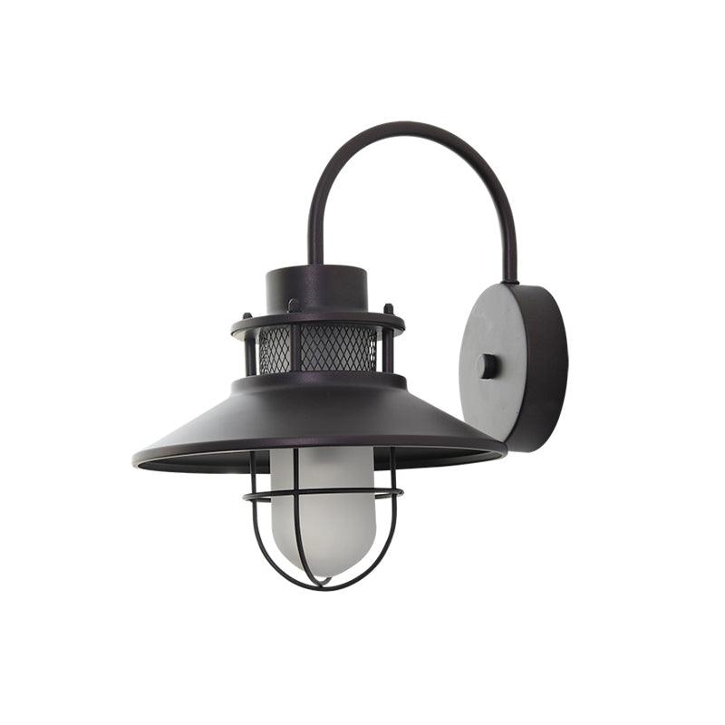 Felix Outdoor Wall Lamp | Industrial Waterproof Light Fixture | Glass LED Solar Garden
