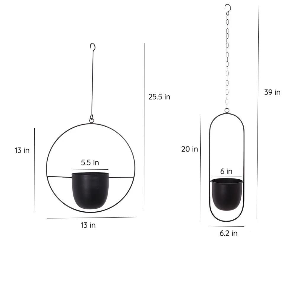 FloraFrame Hanging Planter | Modern Minimalist Iron Design | Wall Organiser Adjustable Hallway