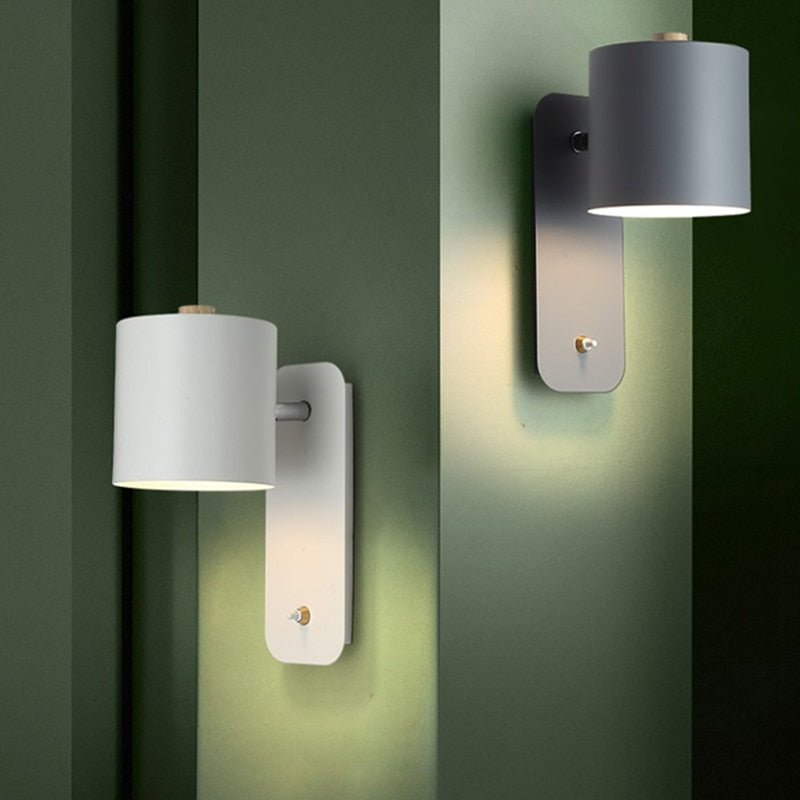 Modern LED Wall Lamp with Switch | Interior Wall Light | Metal Bedroom
