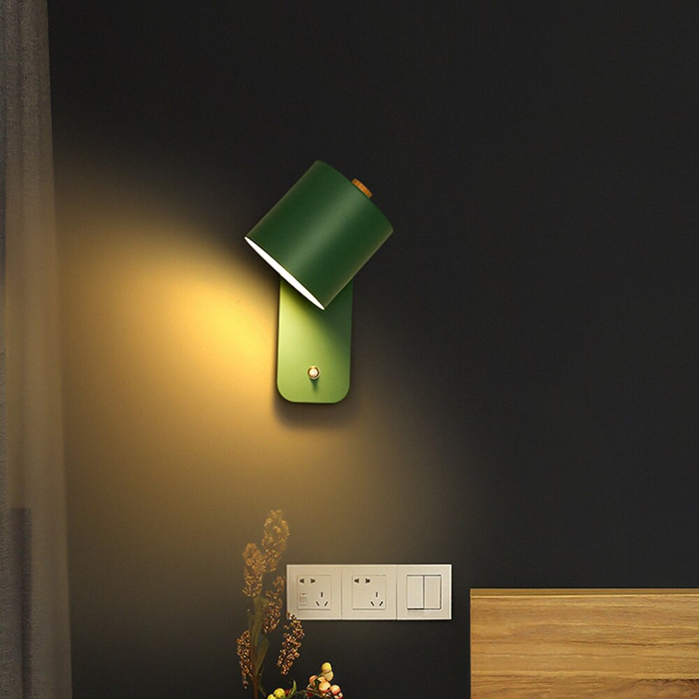 Modern LED Wall Lamp with Switch | Interior Wall Light | Metal Bedroom