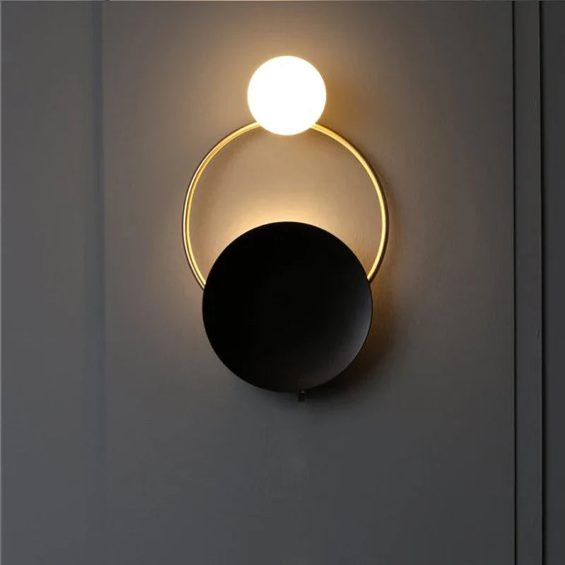 Designer Glass Wall Lamp | Modern Round Spherical Metal Light | Bedroom