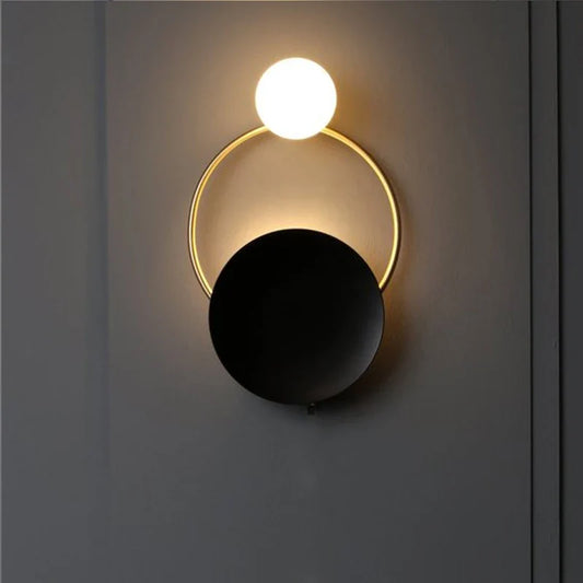 Designer Glass Wall Lamp | Modern Round Spherical Metal Light | Bedroom