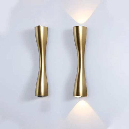 Modern Gold Wall Light | Nordic Up & Down Waterproof Lamp | Aluminium LED Bedroom