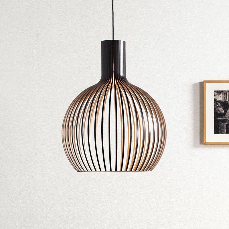 Handcrafted Wooden Pendant Light | Natural Scandinavian Design | Wood Adjustable Nordic