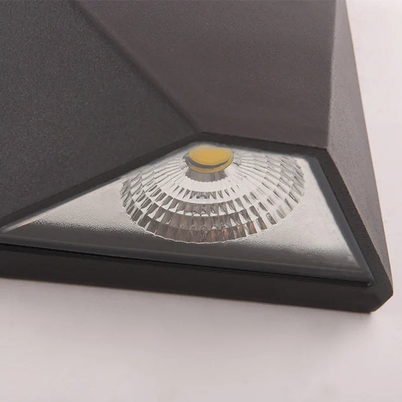 Modern Black LED Wall Light | 5W Waterproof Aluminium Outdoor Lamp | Garden