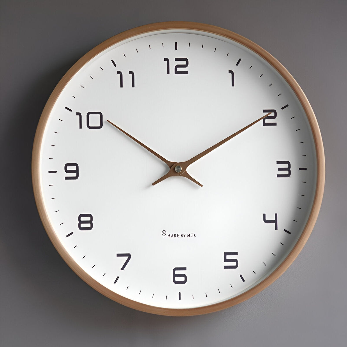 Nordic Wall Clock | Minimalist Wood Frame Design | Silent Kitchen
