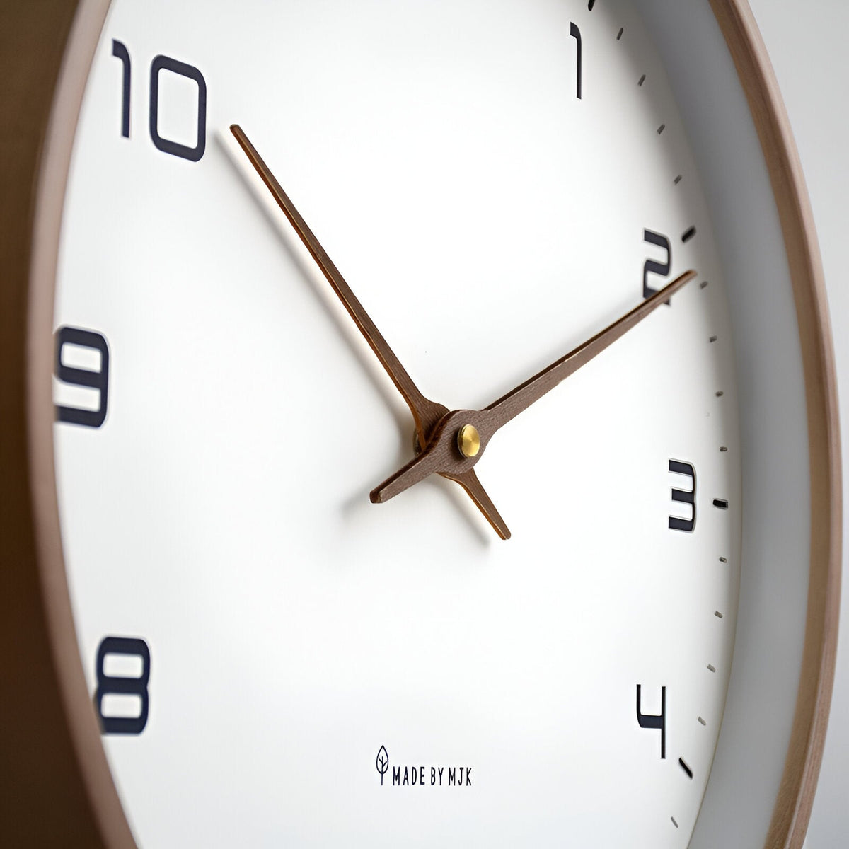 Nordic Wall Clock | Minimalist Wood Frame Design | Silent Kitchen