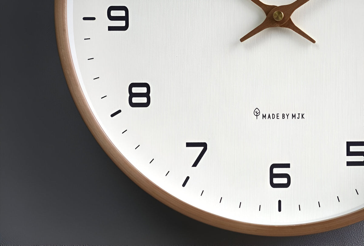 Nordic Wall Clock | Minimalist Wood Frame Design | Silent Kitchen