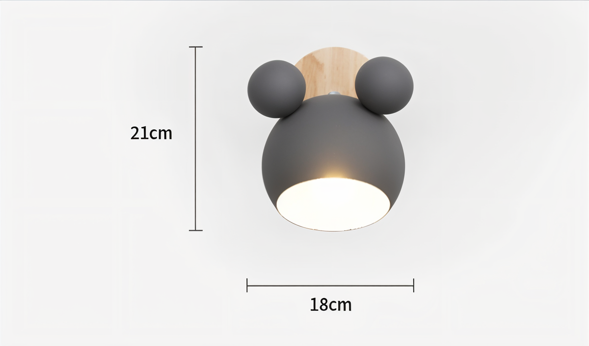 FlashMouse Wall Lamp | Playful Modern Design | Wall Light Wood Aluminium LED Adjustable Bedroom