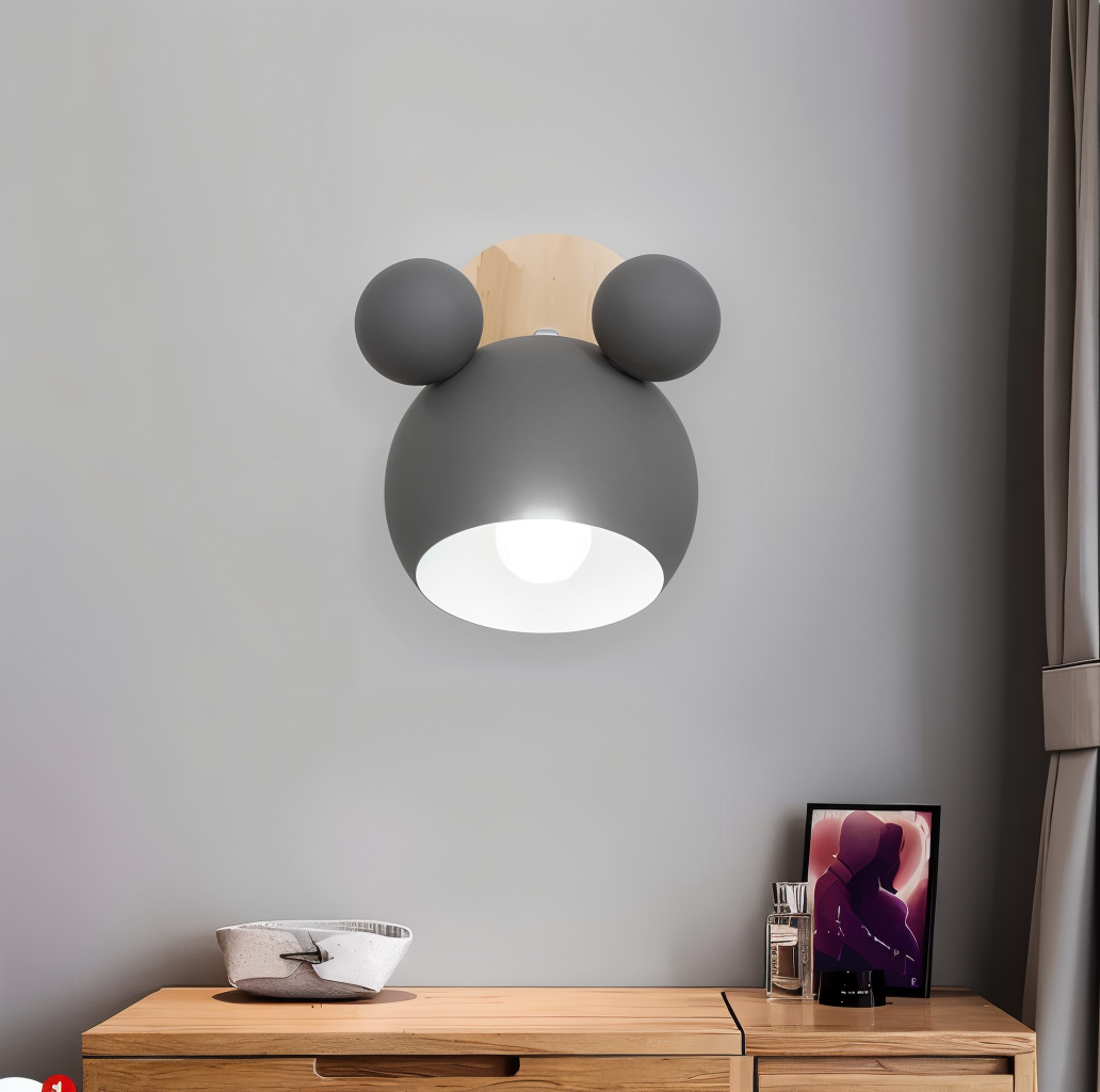 FlashMouse Wall Lamp | Playful Modern Design | Wall Light Wood Aluminium LED Adjustable Bedroom