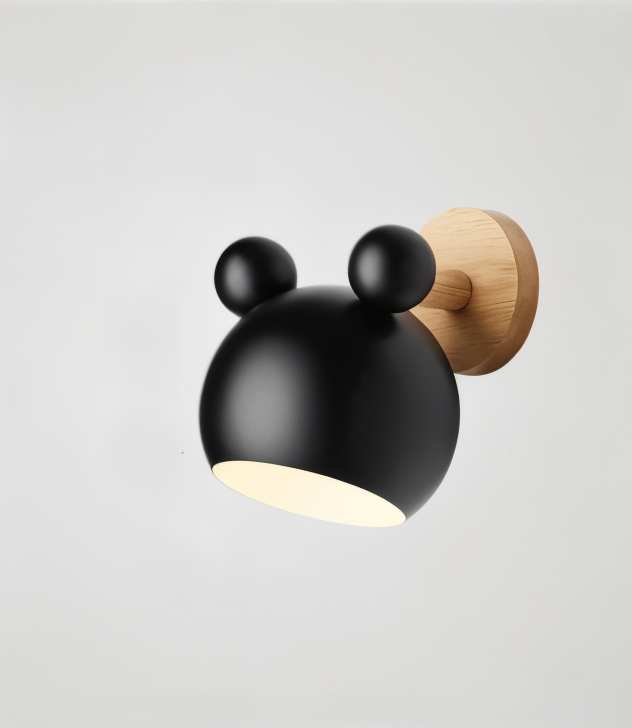 FlashMouse Wall Lamp | Playful Modern Design | Wall Light Wood Aluminium LED Adjustable Bedroom