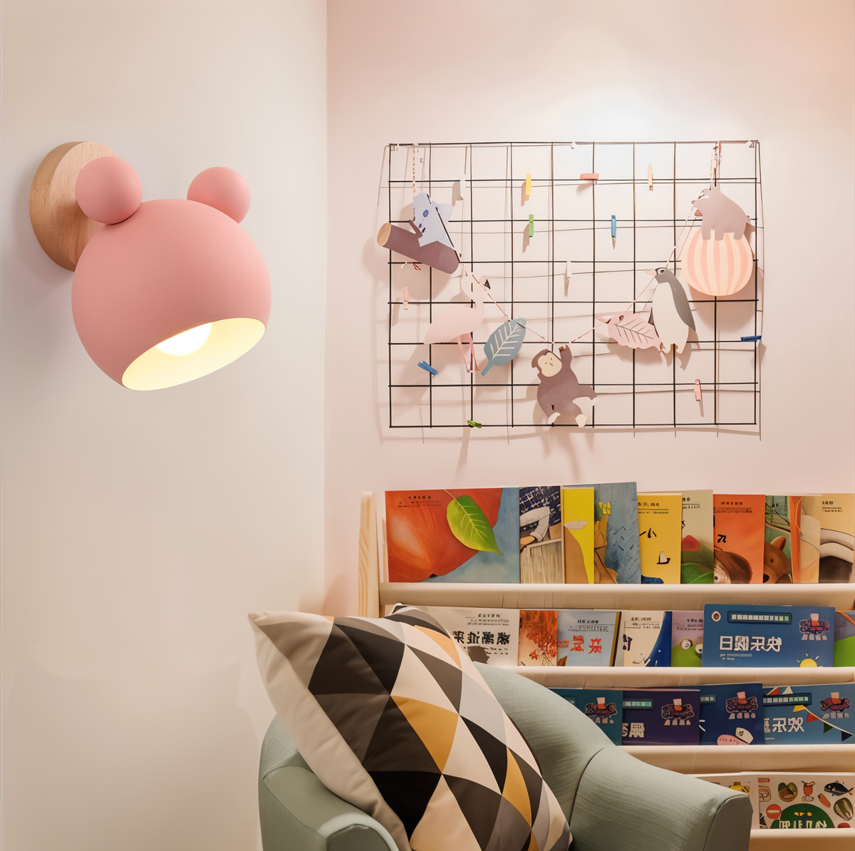 FlashMouse Wall Lamp | Playful Modern Design | Wall Light Wood Aluminium LED Adjustable Bedroom