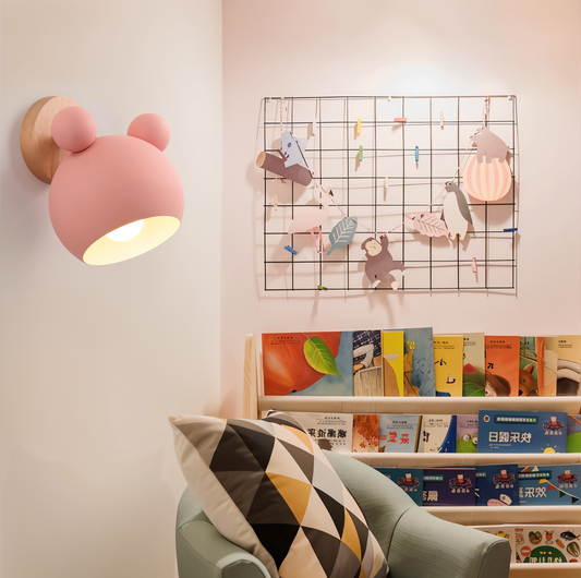 FlashMouse Wall Lamp | Playful Modern Design | Wall Light Wood Aluminium LED Adjustable Bedroom