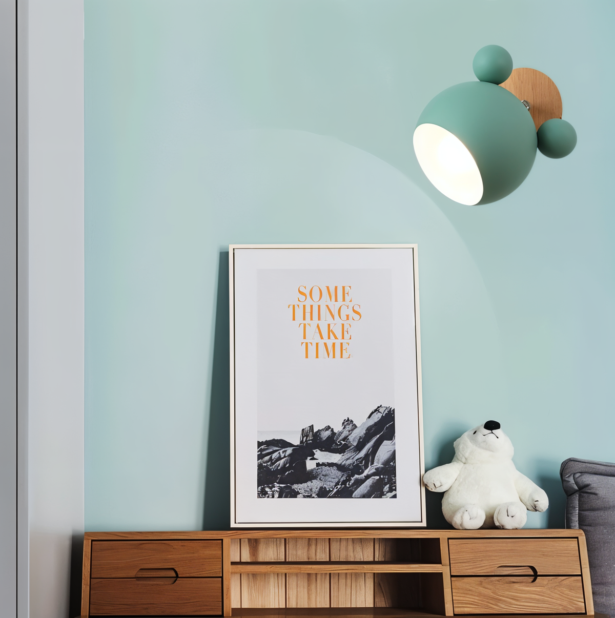 FlashMouse Wall Lamp | Playful Modern Design | Wall Light Wood Aluminium LED Adjustable Bedroom