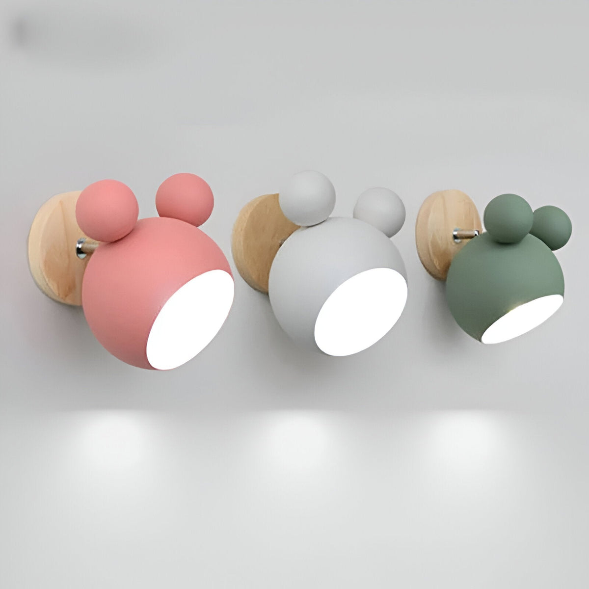 FlashMouse Wall Lamp | Playful Modern Design | Wall Light Wood Aluminium LED Adjustable Bedroom
