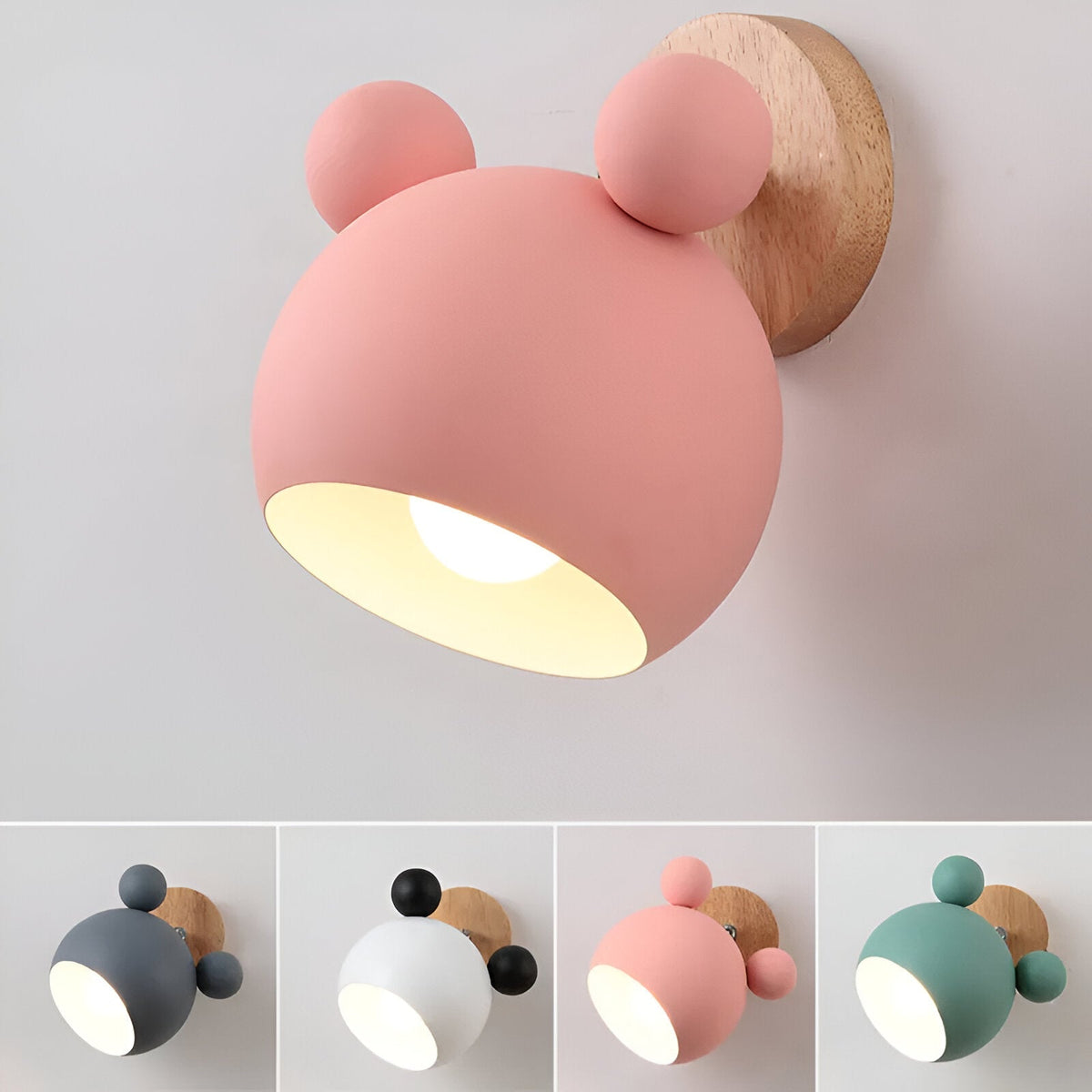 FlashMouse Wall Lamp | Playful Modern Design | Wall Light Wood Aluminium LED Adjustable Bedroom