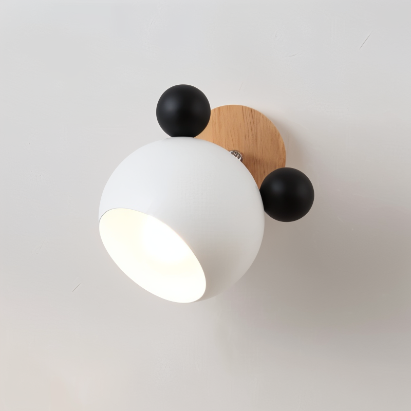FlashMouse Wall Lamp | Playful Modern Design | Wall Light Wood Aluminium LED Adjustable Bedroom
