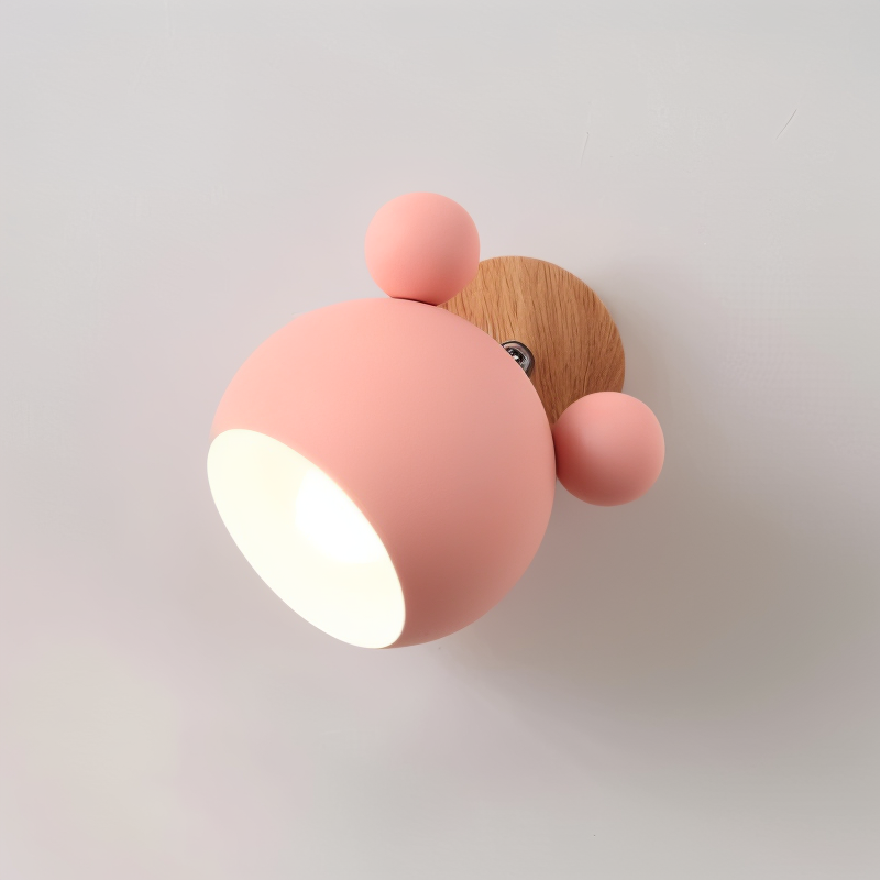 FlashMouse Wall Lamp | Playful Modern Design | Wall Light Wood Aluminium LED Adjustable Bedroom
