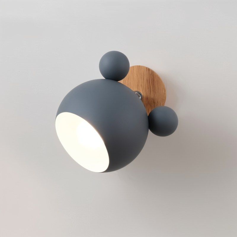 FlashMouse Wall Lamp | Playful Modern Design | Wall Light Wood Aluminium LED Adjustable Bedroom