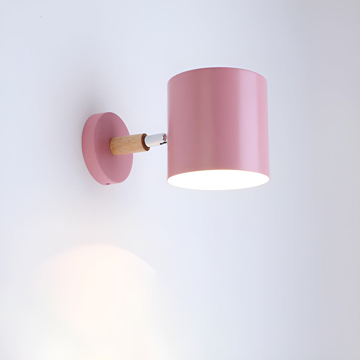 NordicGlow Adjustable Wall Lamp | Pastel Scandinavian Design | Wall Light Wood Metal Nordic
