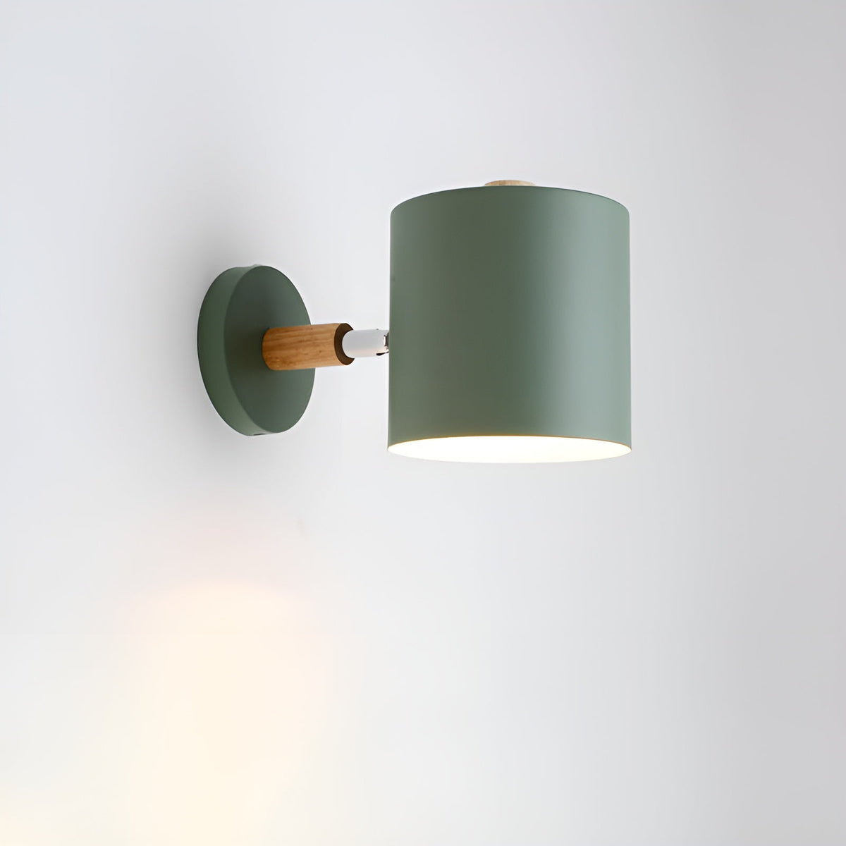 NordicGlow Adjustable Wall Lamp | Pastel Scandinavian Design | Wall Light Wood Metal Nordic