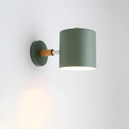 NordicGlow Adjustable Wall Lamp | Pastel Scandinavian Design | Wall Light Wood Metal Nordic