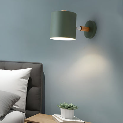 NordicGlow Adjustable Wall Lamp | Pastel Scandinavian Design | Wall Light Wood Metal Nordic