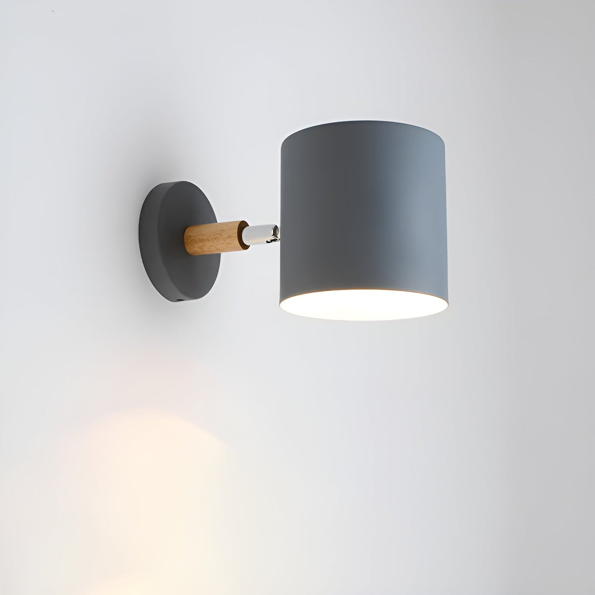 NordicGlow Adjustable Wall Lamp | Pastel Scandinavian Design | Wall Light Wood Metal Nordic
