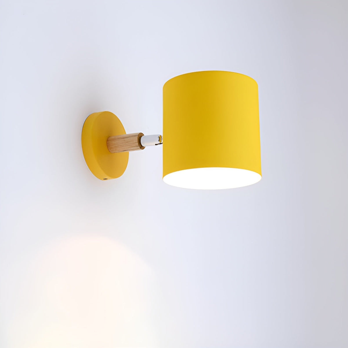 NordicGlow Adjustable Wall Lamp | Pastel Scandinavian Design | Wall Light Wood Metal Nordic