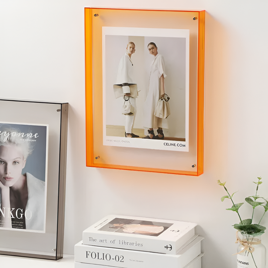 Acrylic Photo Frame | Modern Minimalist Display | Faceted Crystal Shelf