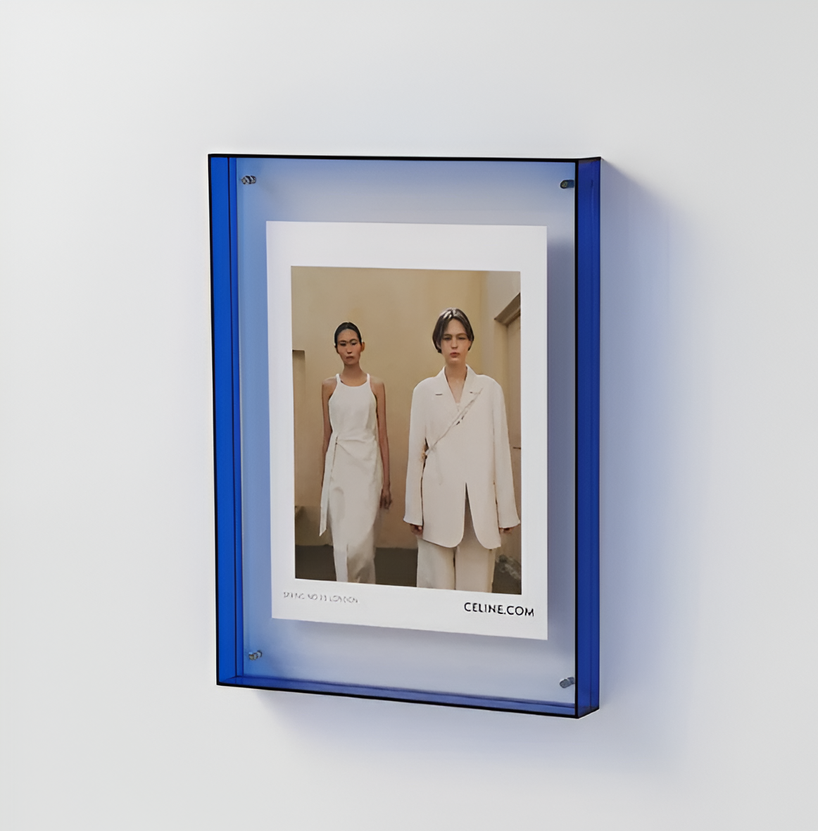 Acrylic Photo Frame | Modern Minimalist Display | Faceted Crystal Shelf