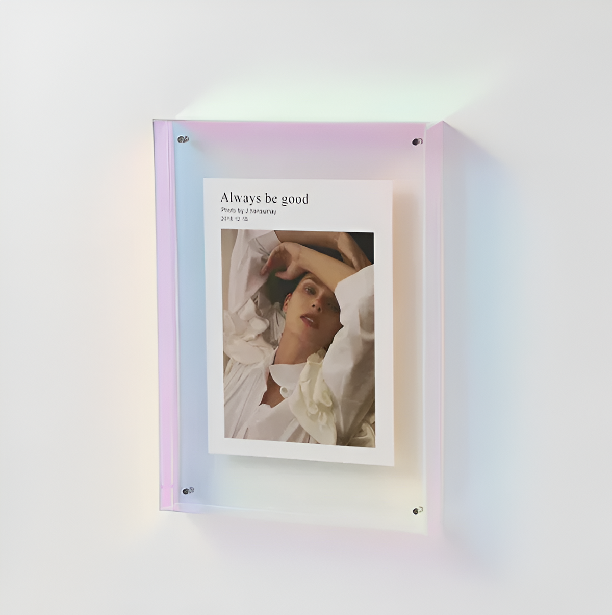 Acrylic Photo Frame | Modern Minimalist Display | Faceted Crystal Shelf