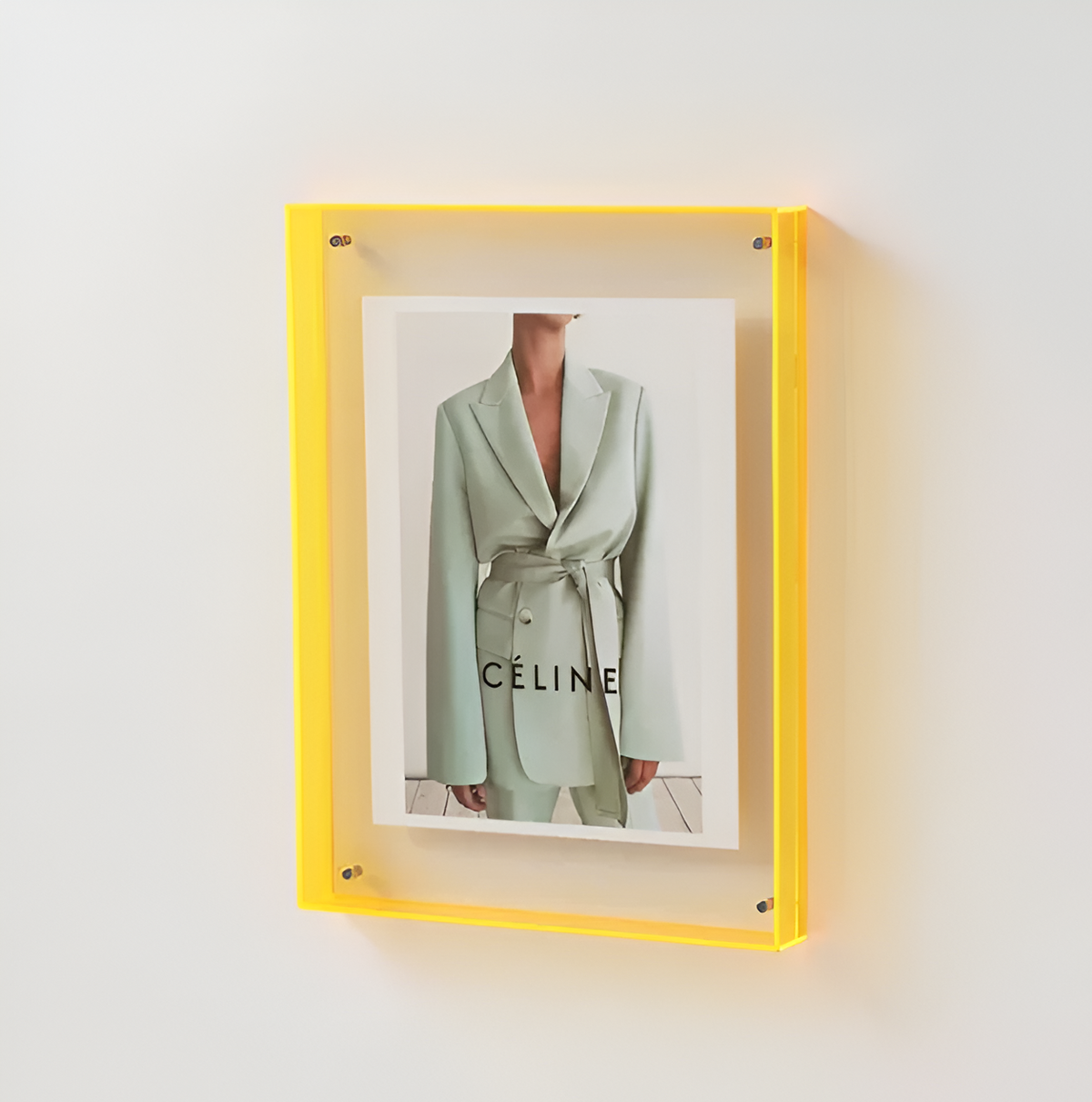 Acrylic Photo Frame | Modern Minimalist Display | Faceted Crystal Shelf